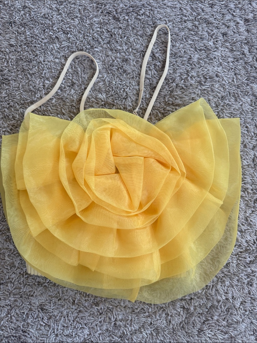 Dance & Marvel Pale Yellow Ribbed Spaghetti Strap Top